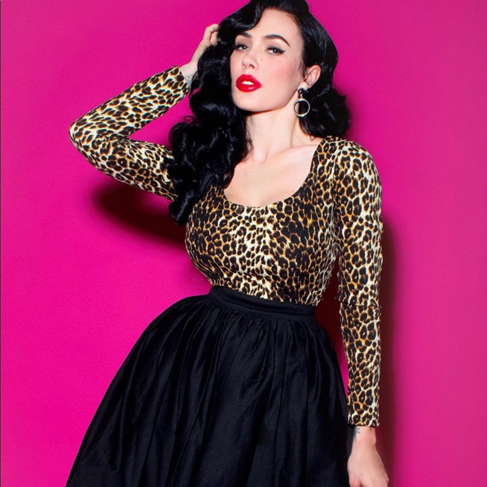 Vixen Troublemaker Leopard Print Top XL
